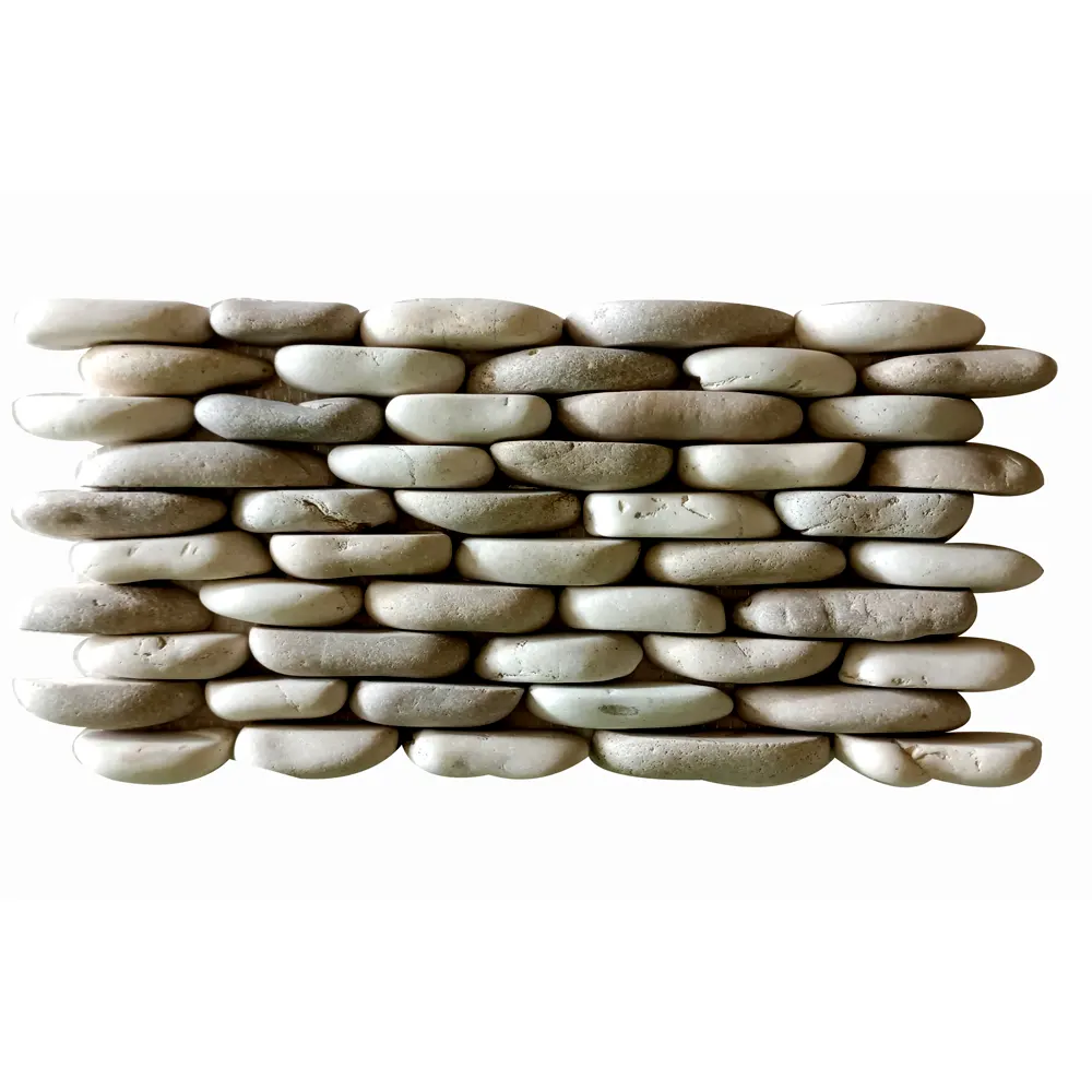 Java Tan And White And Grey Standing Pebble- Pebble Tile Store