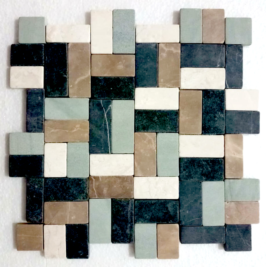Mixed 5 Colours New Antique Mosaic- Pebble Tile Store