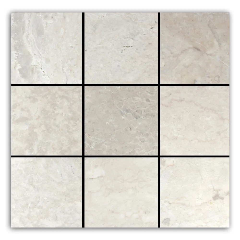 Cream 4x4 Stone Mosaic Tile- Pebble Tile Store