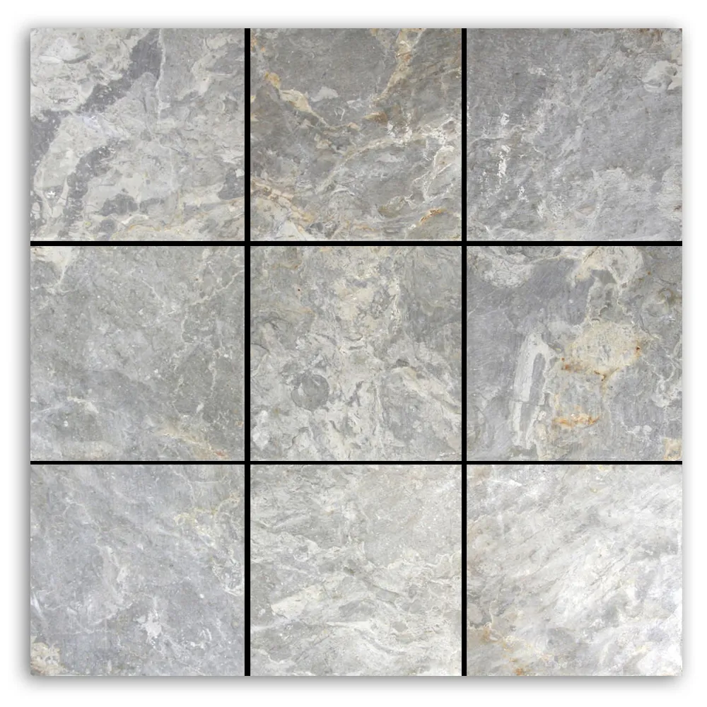 Light Grey 4x4 Stone Mosaic Tile- Pebble Tile Shop