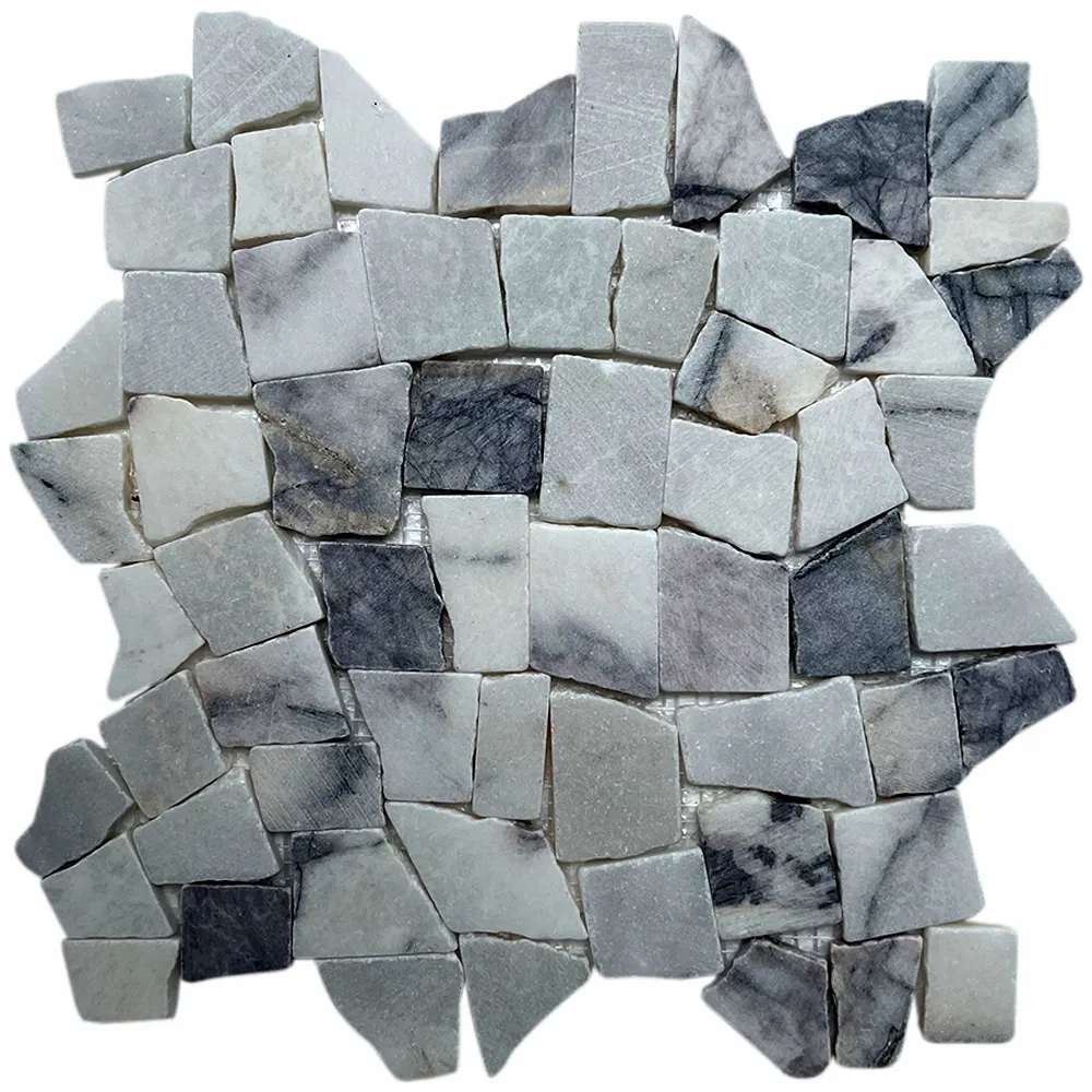 Milas Lilac Stone Mosaic Tile- Pebble Tile Store