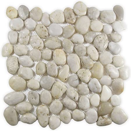 Ecru White Pebble Mosaic Tile- Pebble Tile Store
