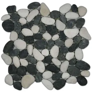 Black and White Pebble Tile- Pebble Tile Shop