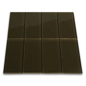 Chocolate Glass Subway Tile- Pebble Tile Shop