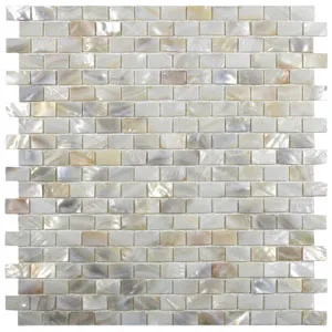 Cream Brick Pearl Shell Tile- Pebble Tile Shop