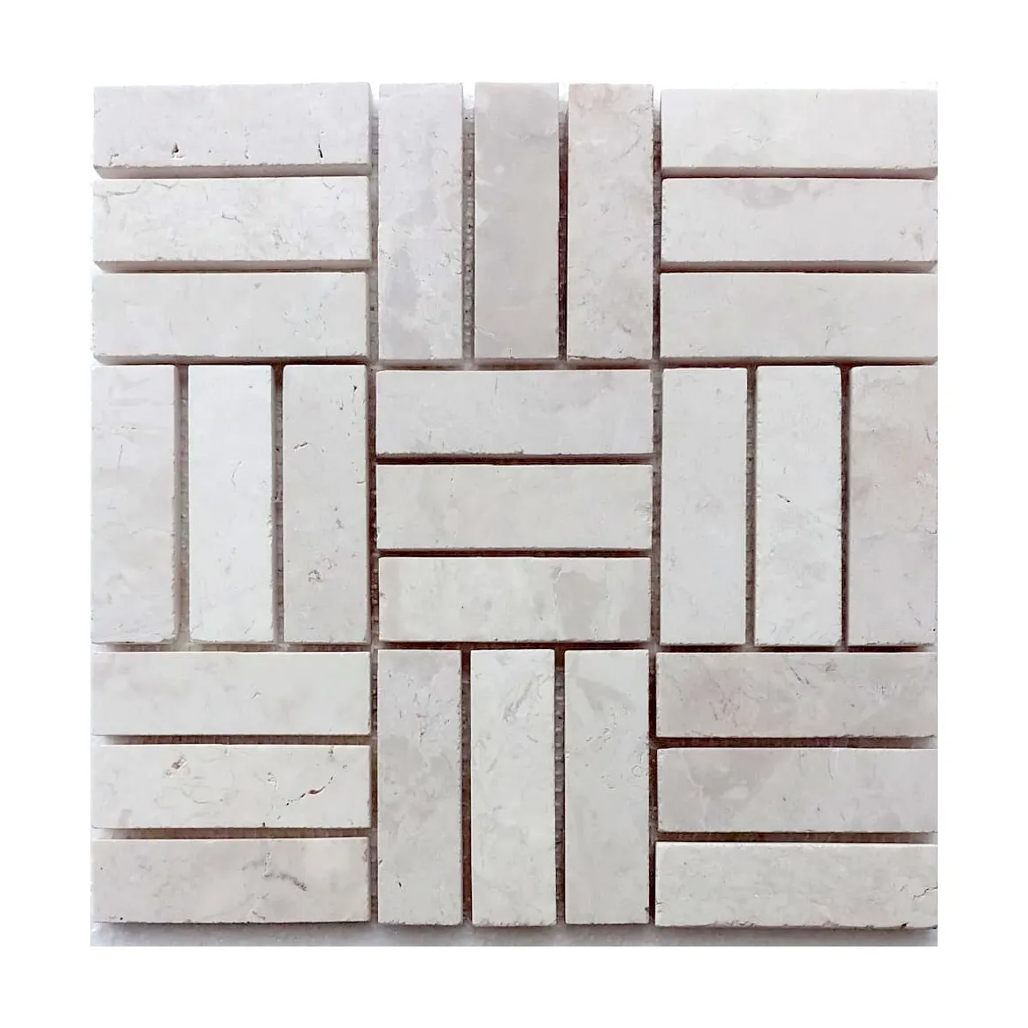 Cream Weave Stone Mosaic Tile - Pebble Tile Store