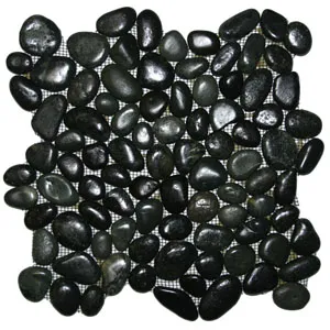 Glazed Charcoal Black Pebble Tile- Pebble Tile Shop