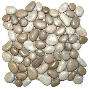Glazed Java Tan and White Pebble Tile - Pebble Tile Store