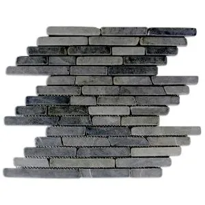 Grey Pencil Stone Mosaic Tile- Pebble Tile Store