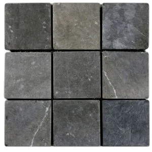 Grey 4x4 Stone Mosaic Tile- Pebble Tile Store
