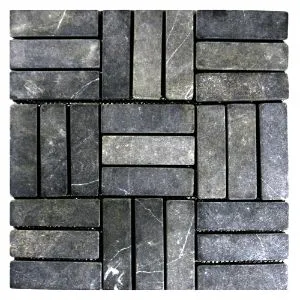 Grey Weave Stone Mosaic Tile- Pebble Tile Shop