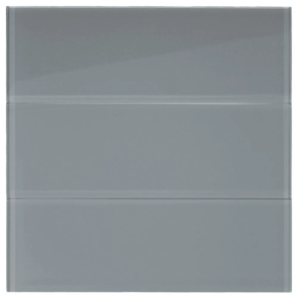 Ice Gray Glass 4" x 12" Subway Tile- Pebble Tile Shop