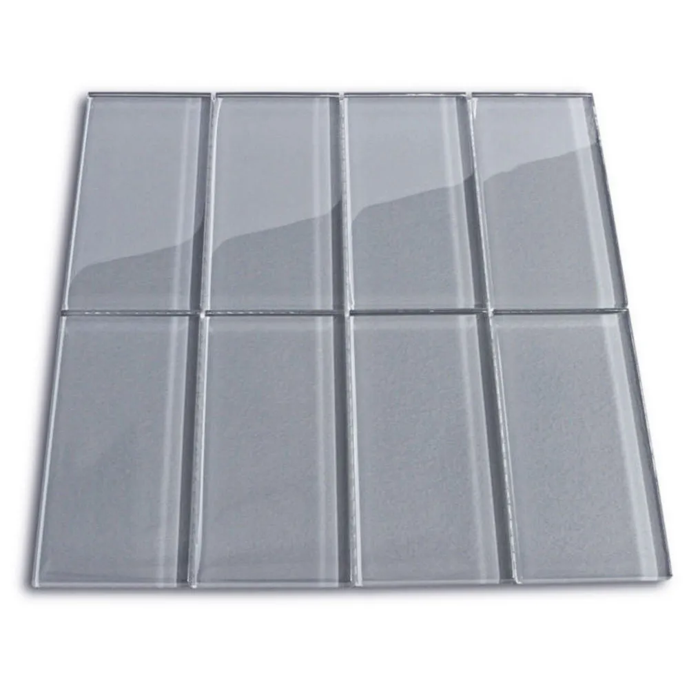Ice Gray Glass Subway Tile- Pebble Tile Store