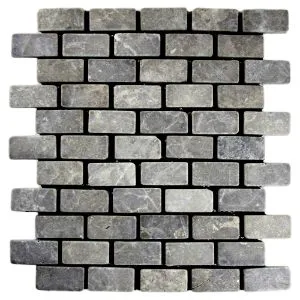 Light Grey Mini Stone Subway Tile- Pebble Tile Store