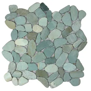 Sliced Sea Green Pebble Tile- Pebble Tile Store