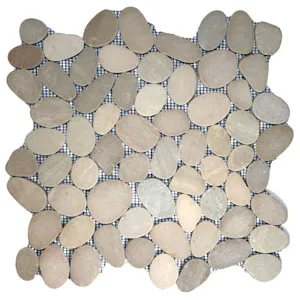 Sliced Java Tan Pebble Tile- Pebble Tile Store