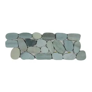 Sliced Sea Green Pebble Tile Border- Pebble Tile Store