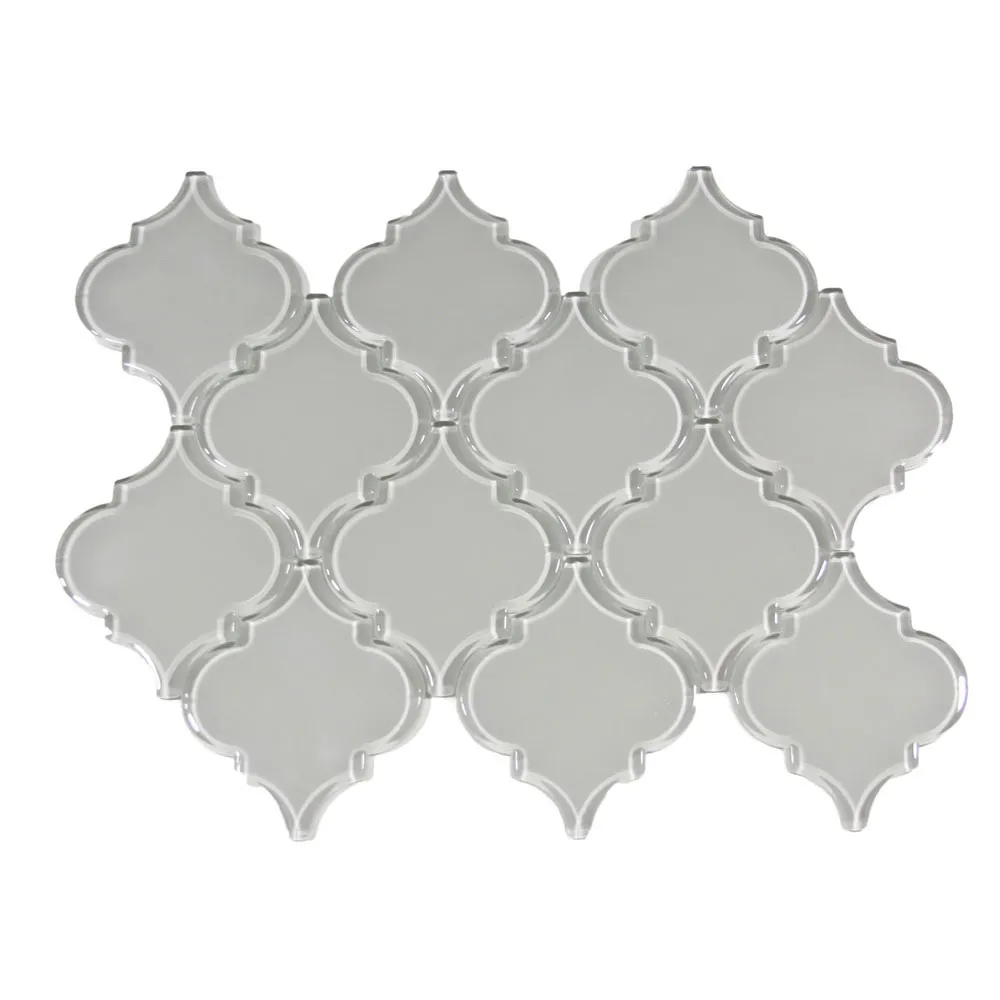 Smoke Arabesque Glass Tile - Pebble Tile Store