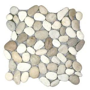Java Tan and White Pebble Tile- Pebble Tile Store