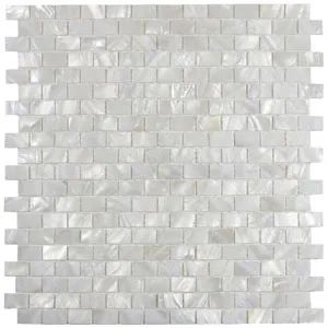 White Brick Pearl Shell Tile- Pebble Tile Shop