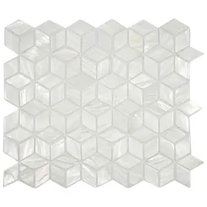 White Cube Pearl Shell Tile- Pebble Tile Store
